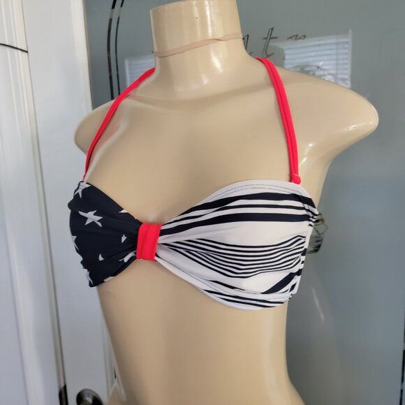 Old Navy Stars Stripes Bikini Top Junior  Red White Blue - Picture 3 of 6